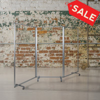 Flash Furniture BR-PTT001-3-AC-90183-GG Transparent Acrylic Mobile Partition with Lockable Casters, 72
